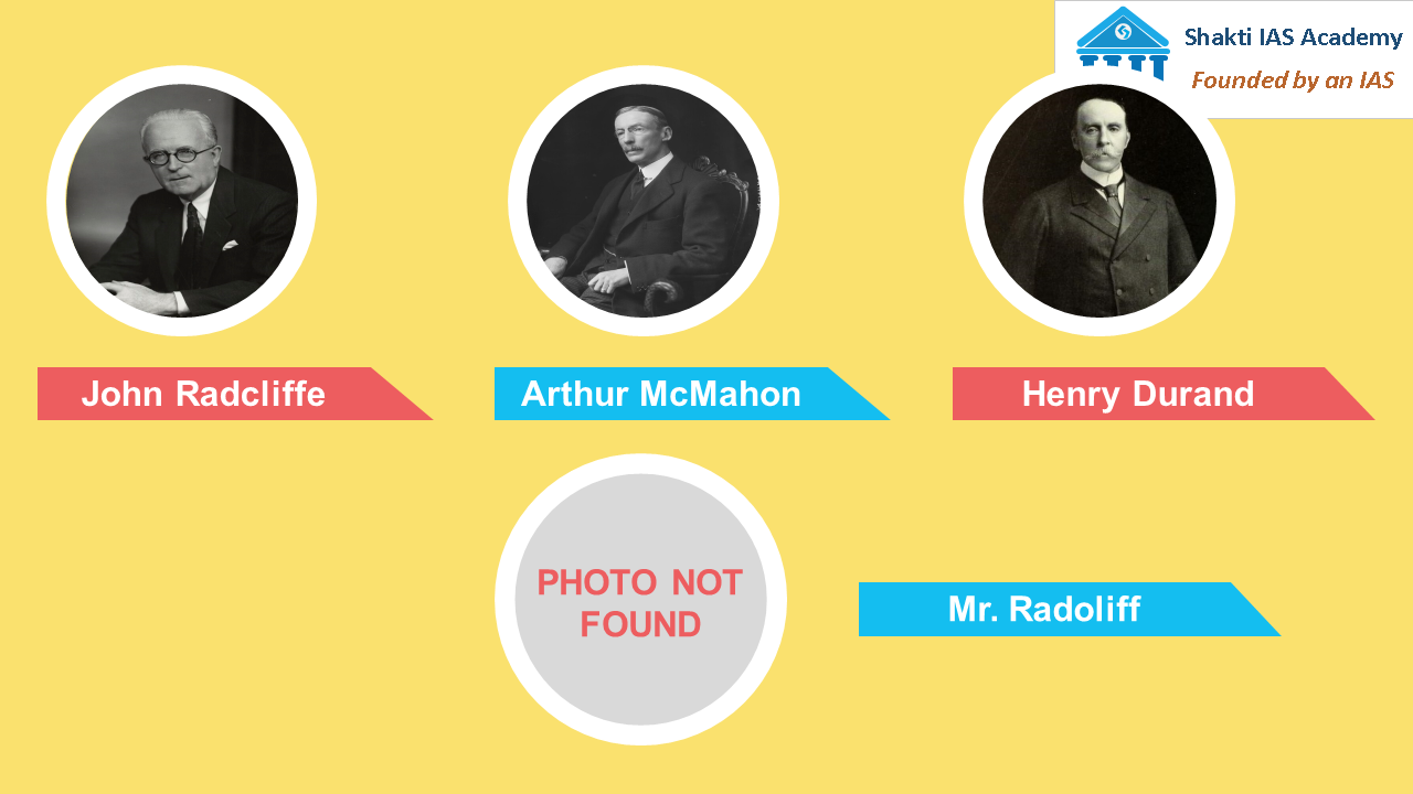 John Radcliffe, Arthur McMahon, Henry Durand and Mr. Radoliff
